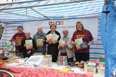 Trust members; Rick Saint, Jackie Read, Brian Austin, Diane Coughlan, Ralph Jackson and Julia Saint publicising the forthcoming Willenhall Heritage Day on 26th April 2014.  Photo by Alcame Photographic